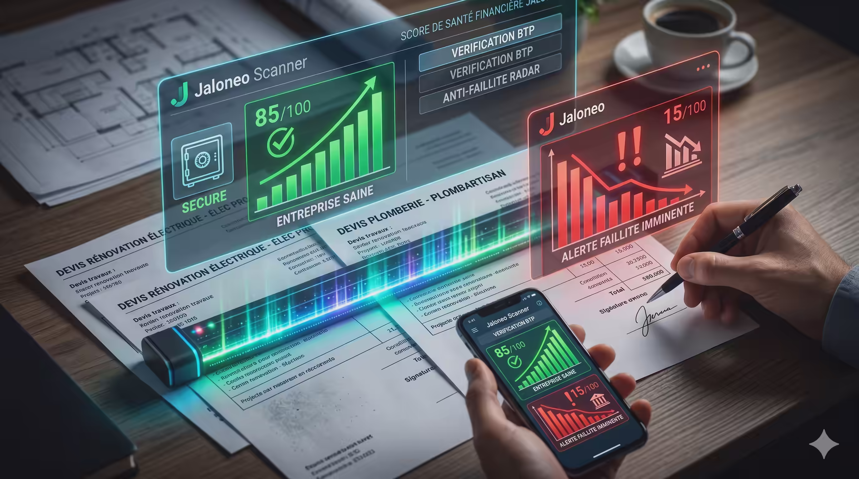 Le Scanner Jaloneo : Le radar anti-faillite à activer avant de signer le moindre devis